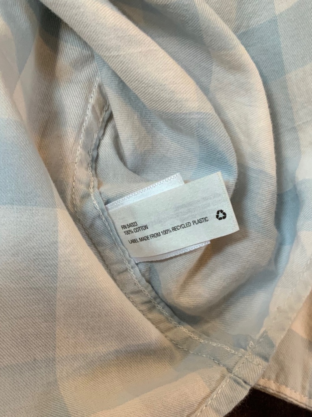Gap Blue White M Fitted Boyfriend Long Sleeve Button up Plaid Cottagecore - Picture 9 of 10